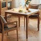 Modern Stone Top Dining Table Square Tabletop with Solid Wood Legs