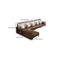 Contemporary Sectional Sofa Walnut Wood Sectional with Pillows