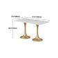 Traditional Luxury Dining Table Sintered Stone White Top Table for Dining Room