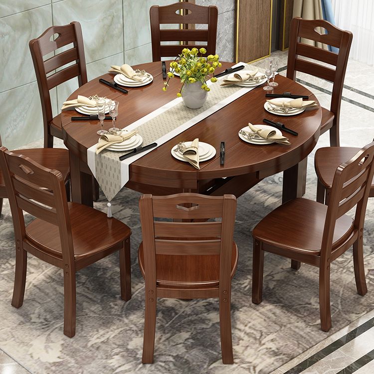 Modern Style Round 54.33" Dining Table Solid Wood Drop-Leaf Dining Table for Home Use Clearhalo ' dining_table' 'Dining Tables & Seating' 'Dining Tables' 'furn' 'furn_dining_table' 'Furniture' 'furniture_dining_table' 'Kitchen & Dining Furniture' 'kitchen&dining_furn' 'kitchen' 'kitchen_dining_table' 1200x1200_df9895fa-e0a3-47f1-9906-02211c5086e0