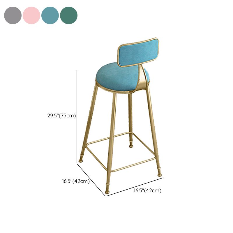 Glam Round Bar Stools Armless Backrest Dining Stools with Cushion Clearhalo 'Bar Furniture' 'Bar Stools' 'bar_stools' 'furn' 'furn_bar_stools' 'Furniture' 'Kitchen & Dining Furniture' 1200x1200_df996ced-7257-4969-8b3e-fe32f107414b