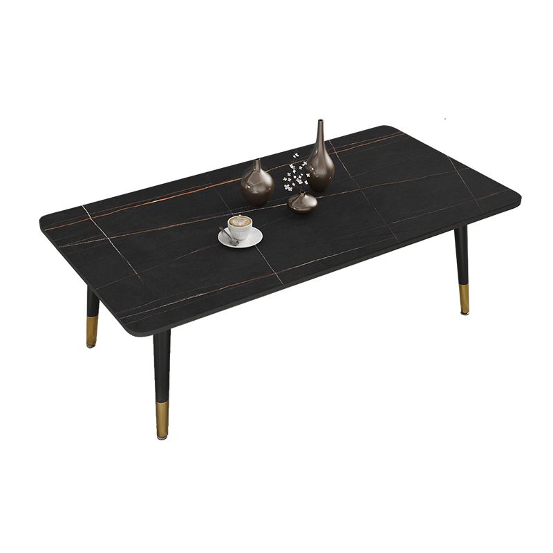 17.72" H Simple Stone Coffee Table Glam Rectangular Cocktail Table