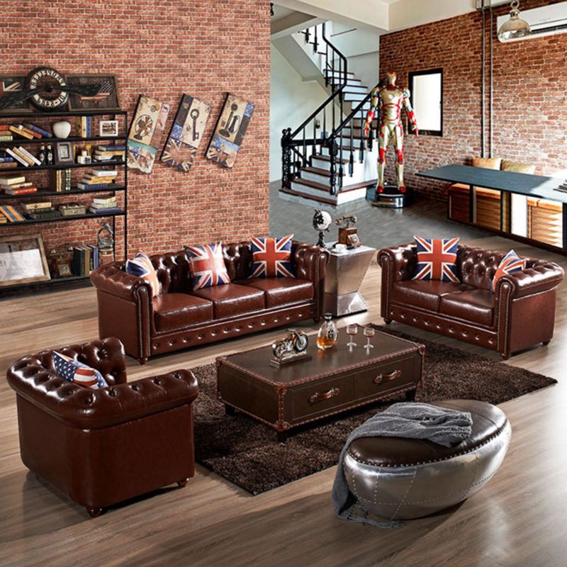 Canapé à dos fendu tufted 33.46 "d x 29,52" H canapé à bras roulé pour le salon