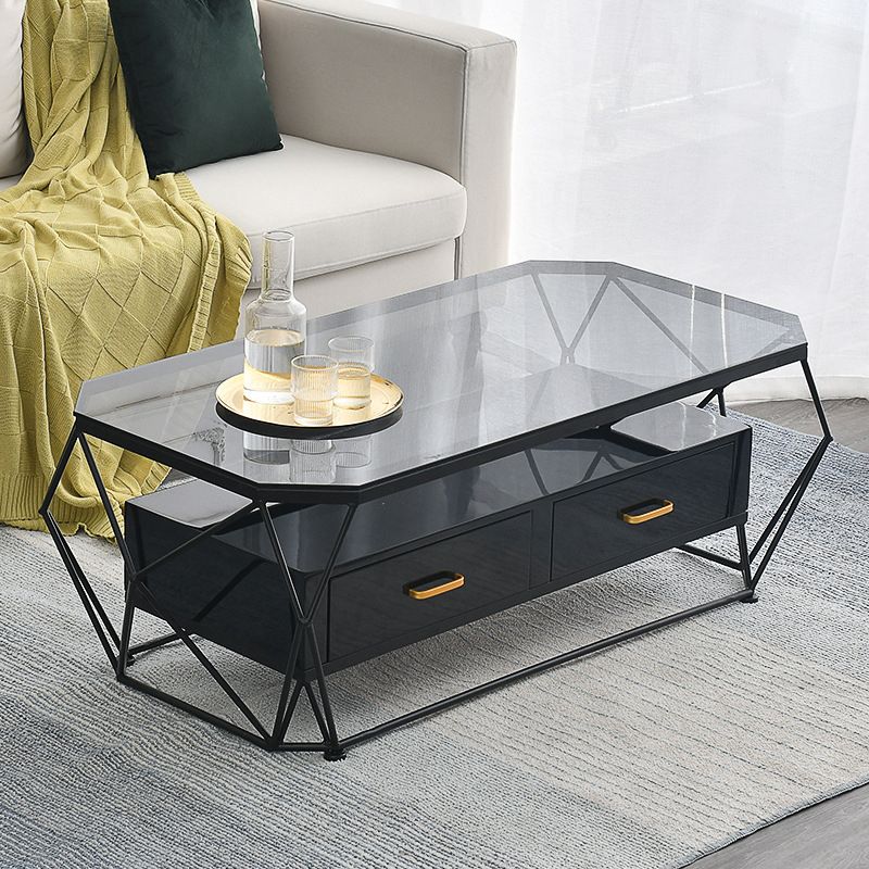 Tavolino contemporaneo con 2 cassetti a cornice singolo tavolino