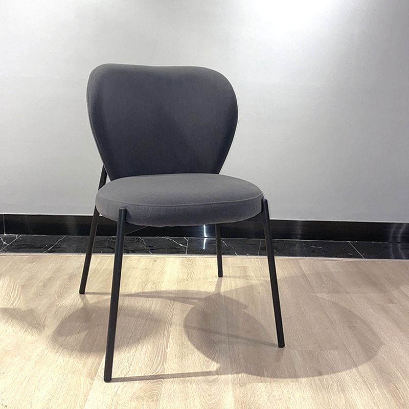 Scandinavian Style Dining Fabric Side Chair Solid Back Armless Chair for Home Use Clearhalo ' kitchen&dining_furn' 'Dining Chairs' 'Dining Tables & Seating' 'dining_chair' 'furn' 'furn_dining_chair' 'Furniture' 'furniture_dining_chair' 'Kitchen & Dining Furniture' 'kitchen' 1200x1200_df9c1e63-1e61-4c9a-9fba-d7a08295827c