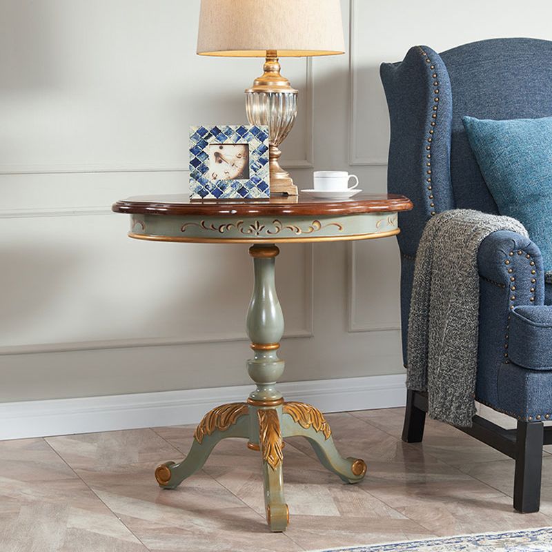 Mesa de cóctel envejecida de estilo francés, mesa de centro de madera para el hogar