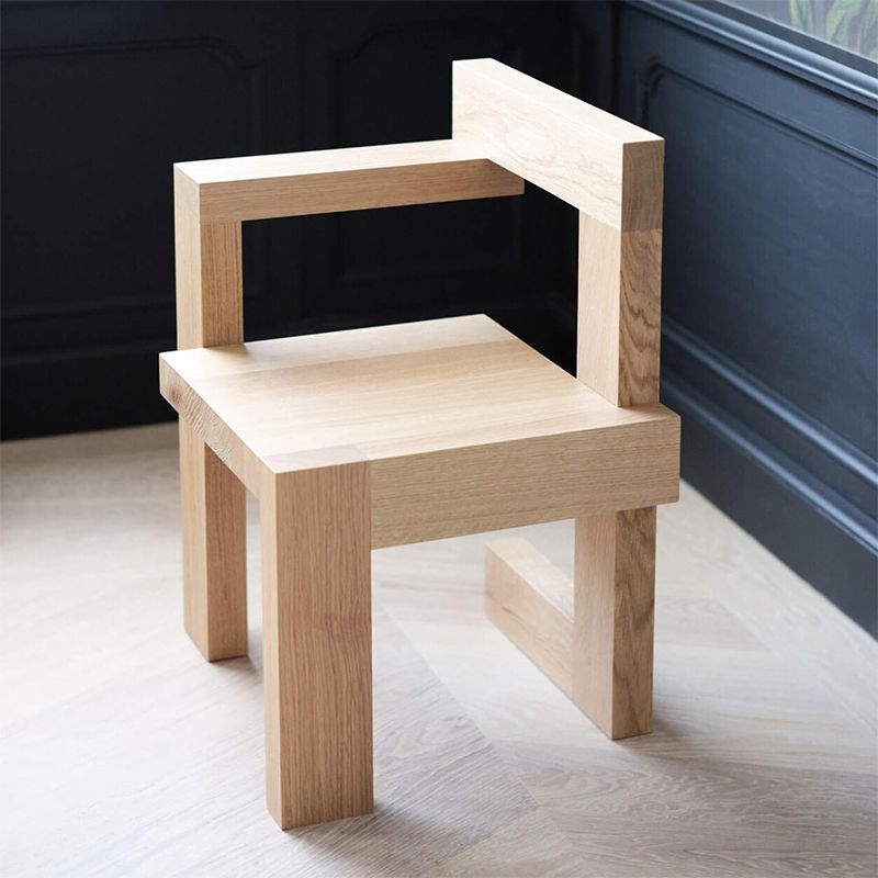 Moderner Armstuhl Holz offener Essakzent -Stuhl für Zuhause