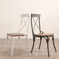 Industrial Cross Back Side Chair Metal Dining Armless Indoor Chair