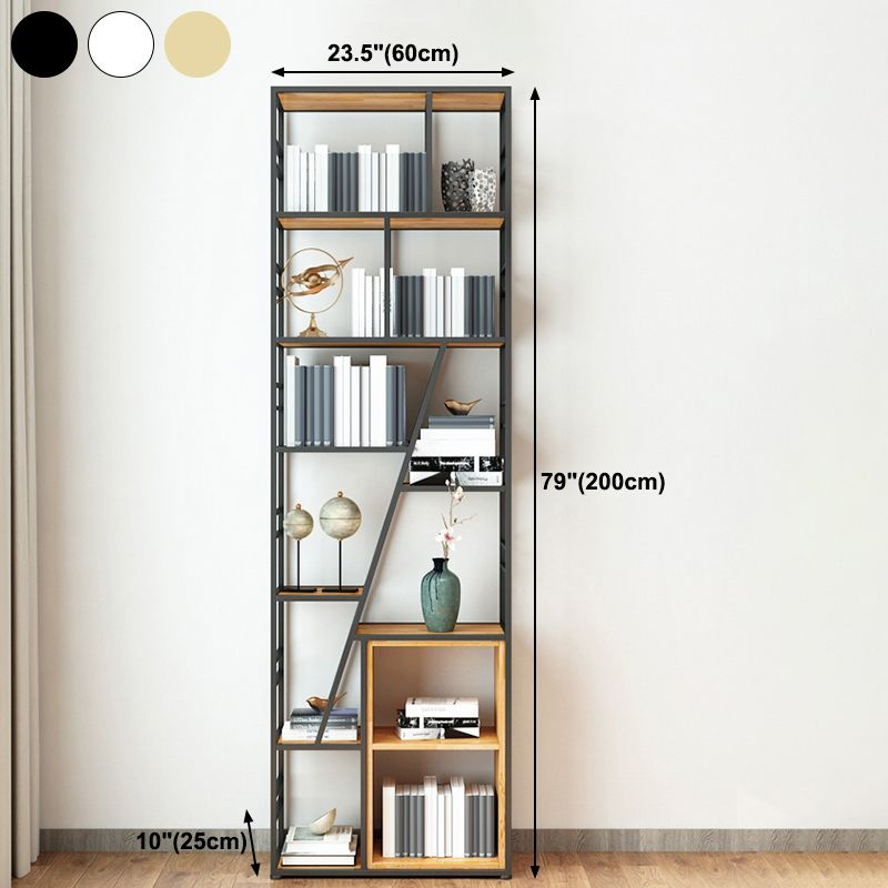 9.84"W 78.74"H Bookcase Industrial Style Open Back Bookcase for Study Room Home Office Clearhalo 'Bookcases' 'furn' 'furn_bookcases' 'Furniture' 'furniture_bookcases' 'kitchen' 'kitchen_bookcases' 'Living Room Furniture' 'Office Furniture' 1200x1200_dfa2f1dc-af21-433a-be08-9f9d2e6b1573