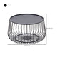 Glam Cocktail Table Abstract Faux Marble/Metal Storage Round Coffee Table