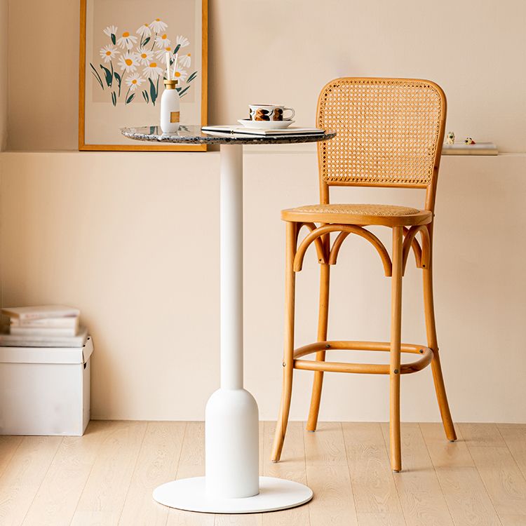 Industrial Steel Bar Dining Table Terrazzo Top Indoor Bistro Table with Single Pedestal Clearhalo 'Bar Furniture' 'Bar Tables' 'bar_tables' 'furn' 'furn_bar_tables' 'Furniture' 'furniture_bar_tables' 'Kitchen & Dining Furniture' 1200x1200_dfa4415d-7745-4c9b-ac3c-2655ef040393