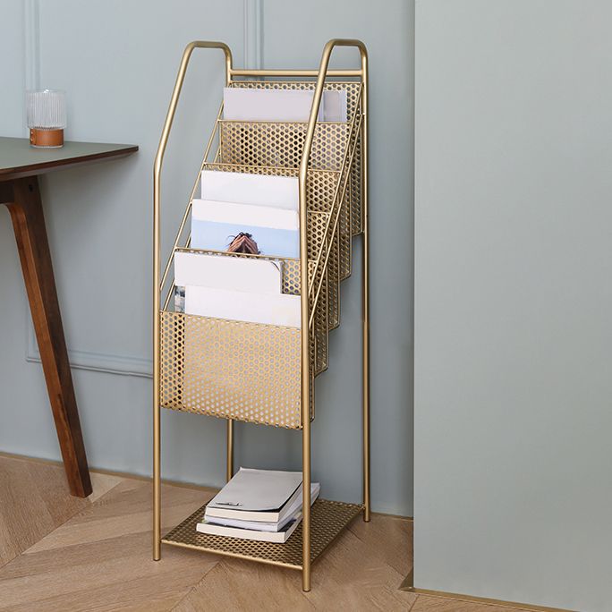 Modern metalen boekenplank geometrische gesloten achterste verticale boekenkast in branden