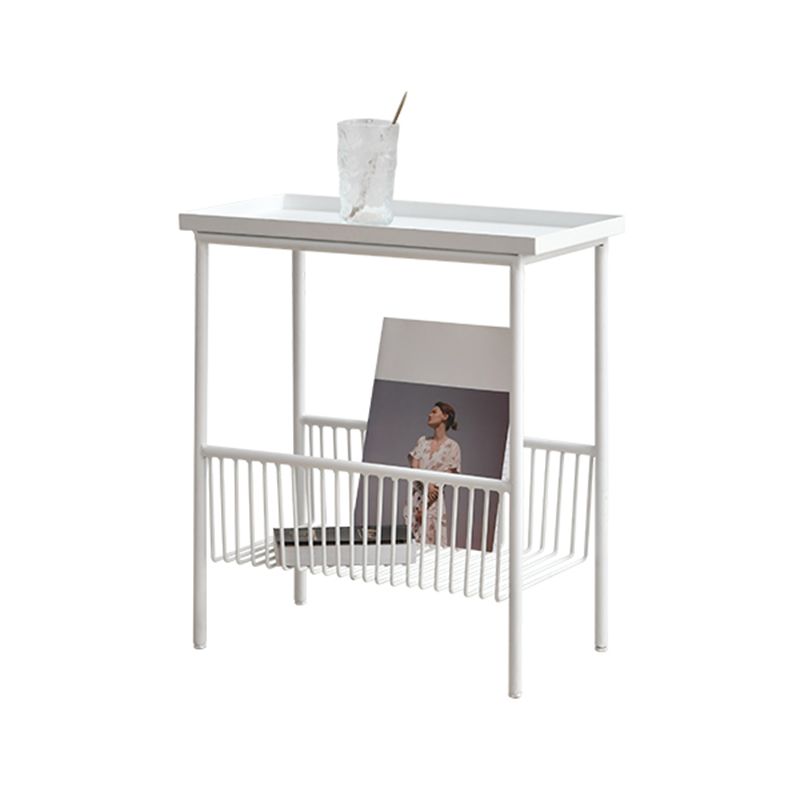 Contemporary Metal End Table Tray Top Accent Side Table with Storage Clearhalo 'Coffee & Accent Tables' 'End & Side Tables' 'end_side_tables' 'furn' 'furn_end_side_tables' 'Furniture' 'Living Room Furniture' 1200x1200_dfa590da-1eb8-405a-a620-d2563da59126