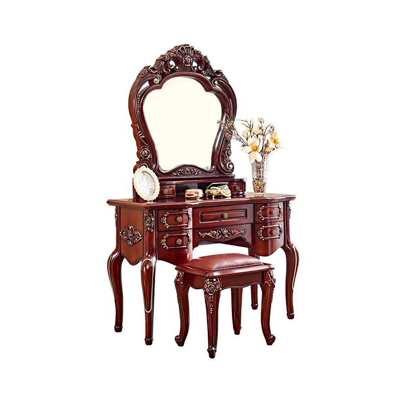 Vanity di rovere marrone set 64,96 "di alta vanità con cassetto e specchio