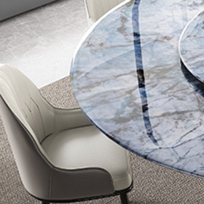 Moderne eetgelegenheid 1/7 pc's marmer eettafel en gestoffeerde stoelen