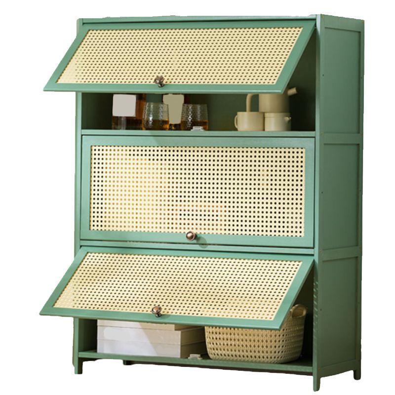 13" Wide Steel 3/4/5 - Door Accent Cabinet, With Rattan, Green Clearhalo 'Cabinets & Chests' 'cabinets_chests' 'furn' 'furn_cabinets_chests' 'Furniture' 'Living Room Furniture' 1200x1200_dfa7a342-6439-405a-84a5-c48843c4b04d