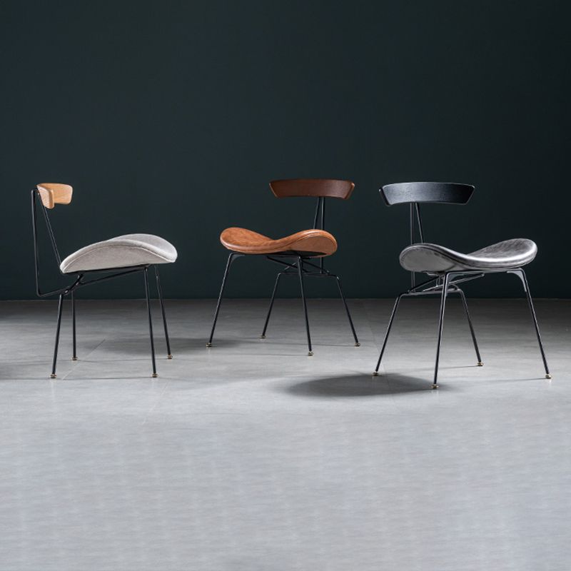 Industrial Style Leather Dining Armless Chairs Open Back Dining Side Chair Clearhalo ' kitchen&dining_furn' 'Dining Chairs' 'Dining Tables & Seating' 'dining_chair' 'furn' 'furn_dining_chair' 'Furniture' 'furniture_dining_chair' 'Kitchen & Dining Furniture' 'kitchen' 1200x1200_dfa88460-bac4-449e-8f44-a9ca52093bfa