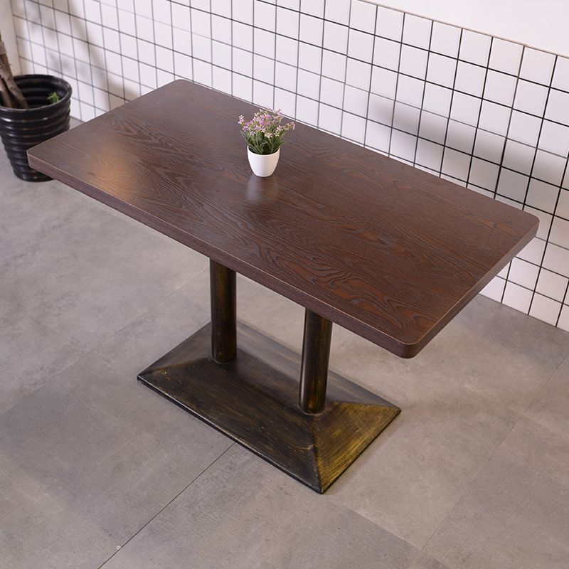Industrial Wooden Dinner Room Kitchen Table Brown Table with Metal Base for Dining Room Clearhalo ' dining_table' 'Dining Tables & Seating' 'Dining Tables' 'furn' 'furn_dining_table' 'Furniture' 'furniture_dining_table' 'Kitchen & Dining Furniture' 'kitchen&dining_furn' 'kitchen' 'kitchen_dining_table' 1200x1200_dfa97bbf-4d74-4aa3-9e73-7a6300169d2e