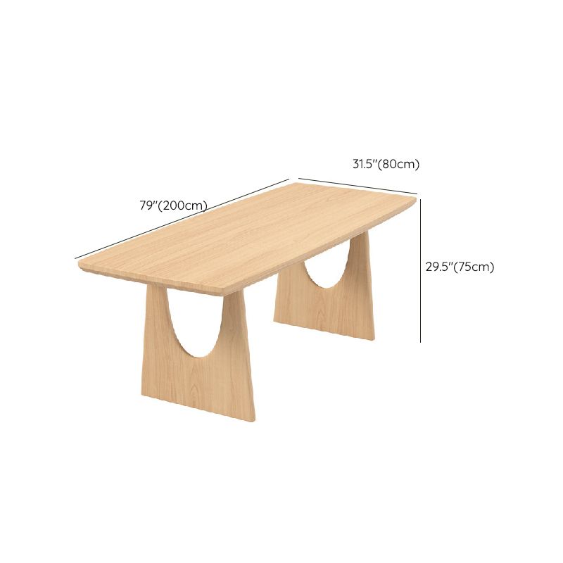 Table à manger rectangulaire à Double piédestal, Table moderne en bois de pin pour le salon