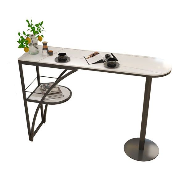 Tavolo da pub in pietra cottono da banco glam tavolo da cocktail bar ovale per soggiorno