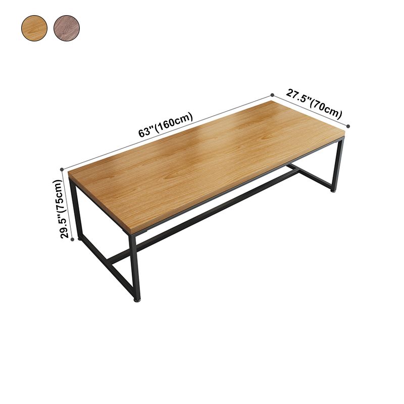 Rectangle Trestle Base Industrial Dining Table Solid Wood Fixed Table Clearhalo ' dining_table' 'Dining Tables & Seating' 'Dining Tables' 'furn' 'furn_dining_table' 'Furniture' 'furniture_dining_table' 'Kitchen & Dining Furniture' 'kitchen&dining_furn' 'kitchen' 'kitchen_dining_table' 1200x1200_dfab2331-4e82-46e3-ac6e-bf9541fdbde2