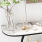 12 inch Wide Modern Accent Table Half Moon Stone Console Table for Hall