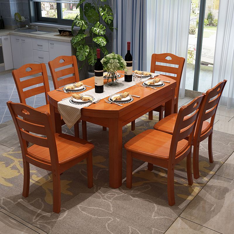 Modern Style Dining Table Solid Wood Butterfly Leaf Dining Table for Kitchen Use Clearhalo 'Dining Tables & Seating' 'Dining Tables' 'dining_table' 'furn' 'furn_dining_table' 'Furniture' 'Kitchen & Dining Furniture' 1200x1200_dfad1e50-2fea-4113-b1f5-5caca9d28016