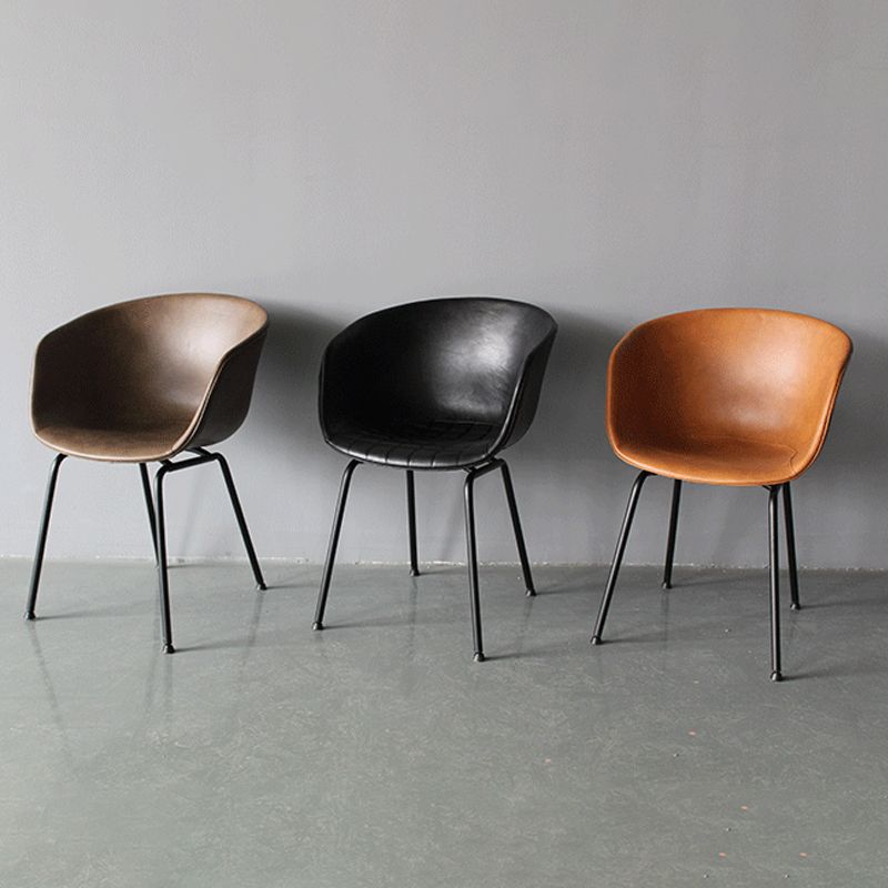 Industrial Meeting Room Arm Chair Matte Finish Solid Back Dining Chair (Set of 2) Clearhalo ' kitchen&dining_furn' 'Dining Chairs' 'Dining Tables & Seating' 'dining_chair' 'furn' 'furn_dining_chair' 'Furniture' 'furniture_dining_chair' 'Kitchen & Dining Furniture' 'kitchen' 1200x1200_dfaf17f5-d0d9-43ad-a7be-93e10269ee26