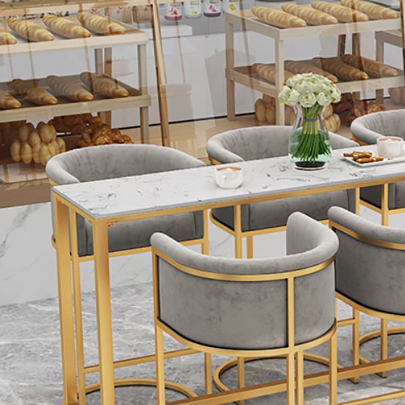 Rectangle Coffee Shop Patio Bar Table Footrest White and Gold Marble Counter Table Clearhalo 'Bar Furniture' 'Bar Tables' 'bar_tables' 'furn' 'furn_bar_tables' 'Furniture' 'furniture_bar_tables' 'Kitchen & Dining Furniture' 1200x1200_dfafec67-62a2-497f-a403-ca23d84c0566