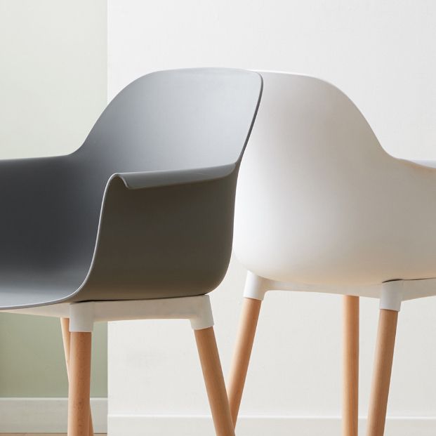 Scandinavian Wood Kitchen Dining Room Arm Chair Solid Back Chair Clearhalo 'Dining Chairs' 'Dining Tables & Seating' 'dining_chair' 'Furniture' 'furniture_dining_chair' 'Kitchen & Dining Furniture' 1200x1200_dfb080c1-e62e-4931-9fc3-fc4dd2626bc5