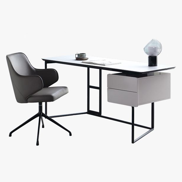 Scrivania per ufficio in stile contemporaneo per scrivania per la scrittura di casa e in ufficio con 2-Drawer