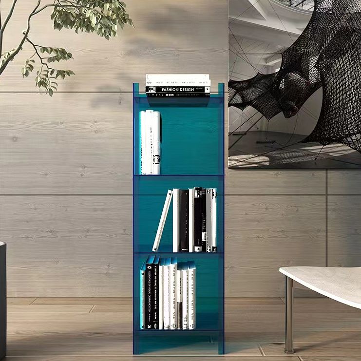 4/5-Shelf Glam Vertical Acrylic Standard Bookshelf Closed Back Bookshelf Clearhalo 'Bookcases' 'furn' 'furn_bookcases' 'Furniture' 'furniture_bookcases' 'kitchen' 'kitchen_bookcases' 'Living Room Furniture' 'Office Furniture' 1200x1200_dfb28b60-88d9-444b-a053-5fd300032020