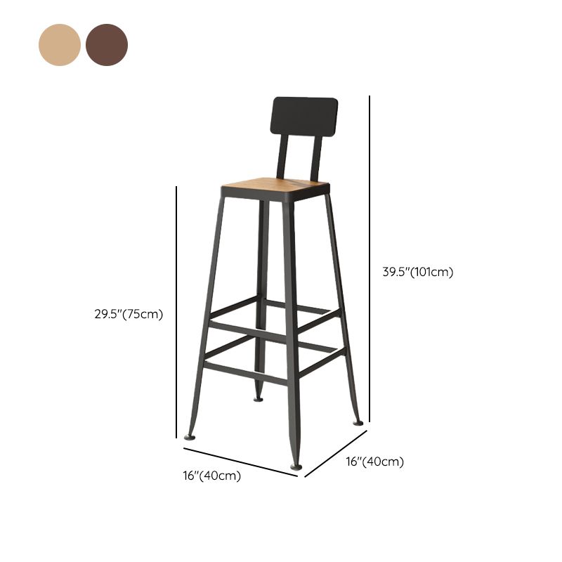 Industriële metalen Bar Stool Bar Hoogte Armloze ontlasting met zwarte benen