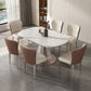 Modern Sintered Stone Dining Table Set 1/2/5/7/9 Pieces Dining Set for Home Use Clearhalo 'Dining Room Sets' 'Dining Tables & Seating' 'dining_room_set' 'furn' 'furn_dining_room_set' 'Furniture' 'Kitchen & Dining Furniture' 1200x1200_dfb552b1-2067-4d5f-aaf2-554c00131c4c