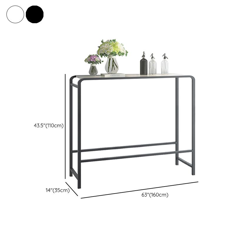 Modern Bar Dining Table Rectangle Indoor Bar Stool Table with Footrest Clearhalo 'Bar Furniture' 'Bar Tables' 'bar_tables' 'furn' 'furn_bar_tables' 'Furniture' 'Kitchen & Dining Furniture' 1200x1200_dfb6625b-5b63-4147-a681-d576defbbf45
