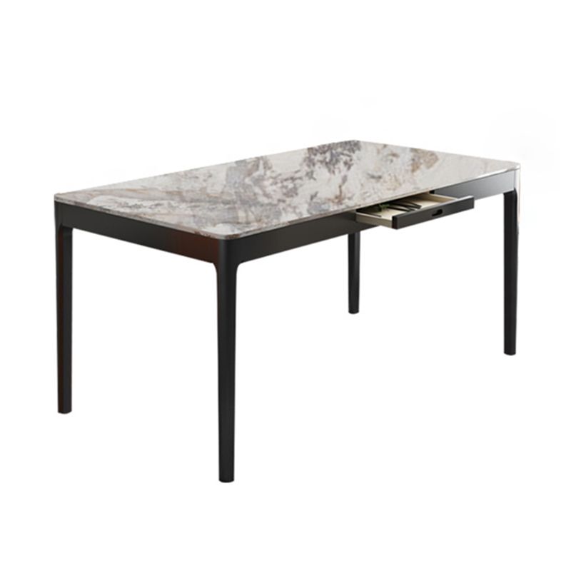 Rectangle Shape Sintered Stone Dining Table Simplicity 4 Legs Table for Dining Room Clearhalo ' dining_table' 'Dining Tables & Seating' 'Dining Tables' 'furn' 'furn_dining_table' 'Furniture' 'furniture_dining_table' 'Kitchen & Dining Furniture' 'kitchen&dining_furn' 'kitchen' 'kitchen_dining_table' 1200x1200_dfb7011b-24ef-4cee-bfcb-612f7716d192