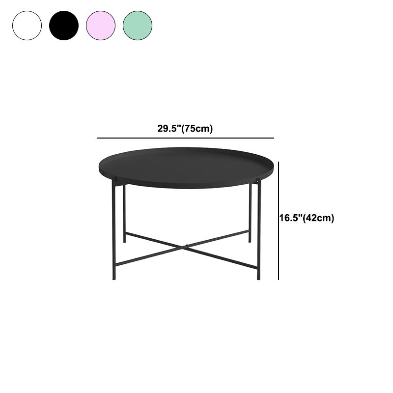 Modern Cross Legs Ironcraft Round Top Coffee Table/Nesting Tables Clearhalo 'Coffee & Accent Tables' 'Coffee Tables' 'coffee_tables' 'furn' 'furn_coffee_tables' 'Furniture' 'furniture_coffee_tables' 'Living Room Furniture' 1200x1200_dfb78f26-79c9-44c9-8003-5f8abd4a5bc9