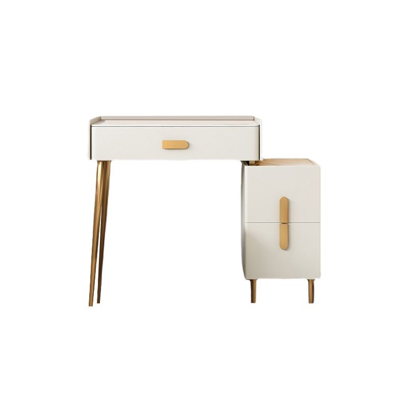 Stone Top Make -up -Schminktisch in weißer luxuriöser Metallwaschtisch