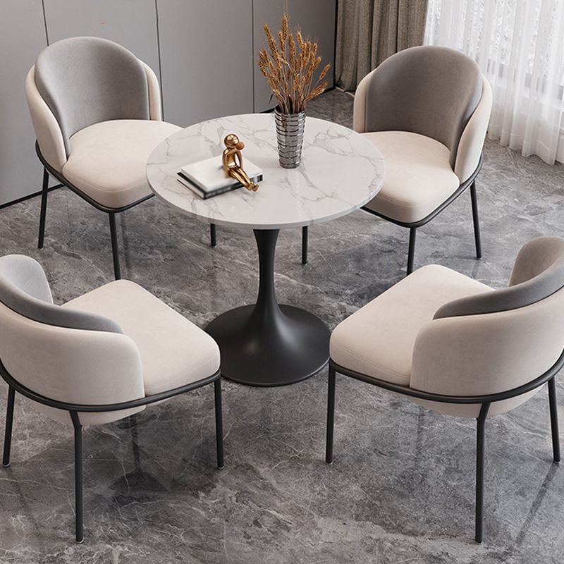 Modern White Sintered Stone Dining Table Kitchen Round Shape Dining Table with Tulip Base Clearhalo ' dining_table' 'Dining Tables & Seating' 'Dining Tables' 'furn' 'furn_dining_table' 'Furniture' 'furniture_dining_table' 'Kitchen & Dining Furniture' 'kitchen&dining_furn' 'kitchen' 'kitchen_dining_table' 1200x1200_dfb88a82-b3e4-4f01-9883-cd89de7c844e