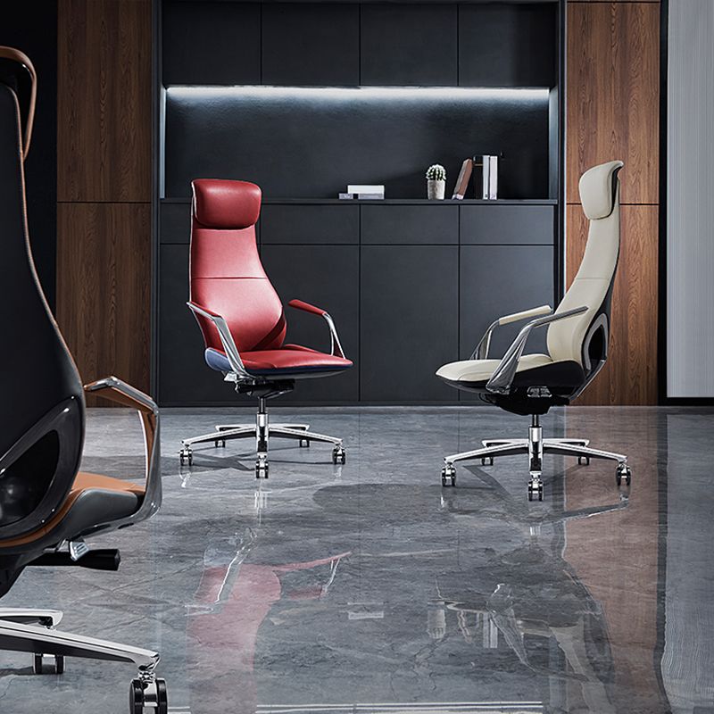 Moderner Bürostuhl Leder Neigungsmechanismus ohne belastende ergonomische Stuhl mit Rädern