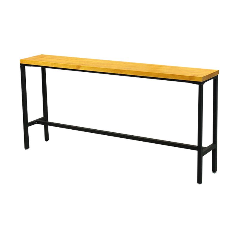 Solid Wood Bar Table Industrial Rectangle Bar Table with Trestle Base in Black Clearhalo 'Bar Furniture' 'Bar Tables' 'bar_tables' 'furn' 'furn_bar_tables' 'Furniture' 'furniture_bar_tables' 'Kitchen & Dining Furniture' 1200x1200_dfb96d92-8322-4c36-ae40-22b1cfcc5e75
