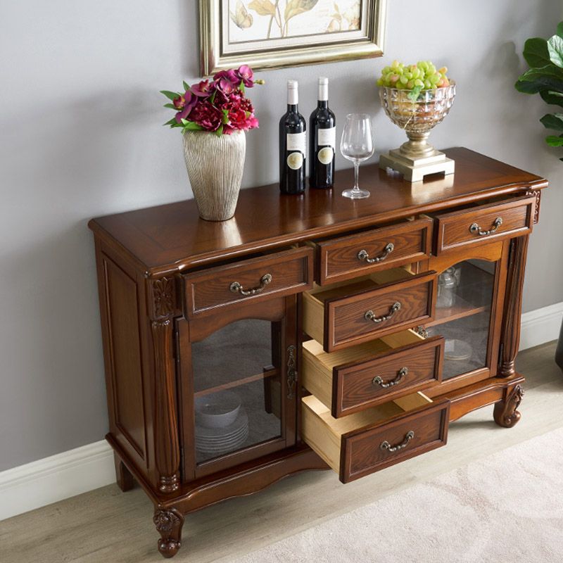 キッチン使用のためのモダンなスタイルのサイドボードソリッドウッド2ドアサイドボード