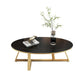 Glam elliptische leistenen salontafel 61 cm H-cocktailtafel met gekruiste poten