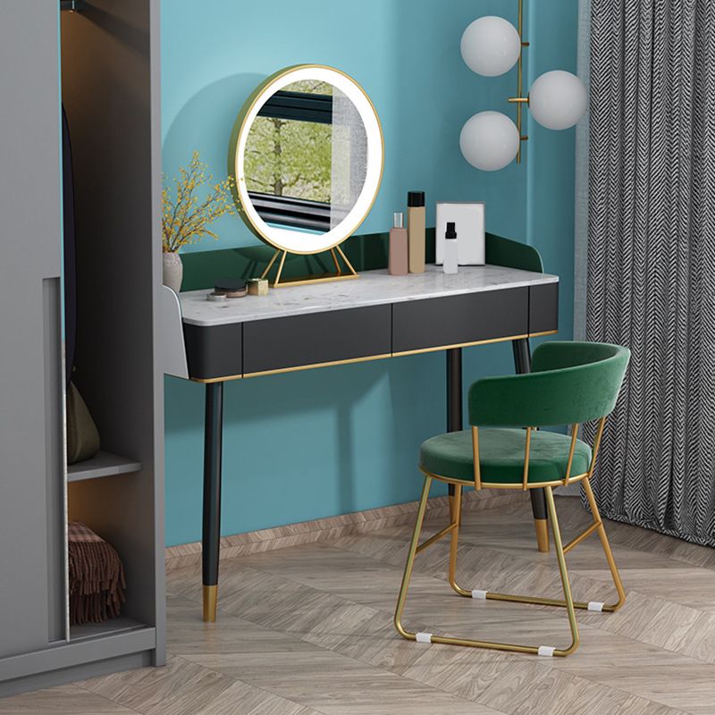 Contemporary Wooden Makeup Vanity Set Slate Top 2-Drawer Dressing Table Clearhalo 'Bedroom Furniture' 'furn' 'furn_makeup_vanities' 'Furniture' 'Makeup Vanities' 'makeup_vanities' 1200x1200_dfbad880-0a3d-482e-97b9-39b107d2c896