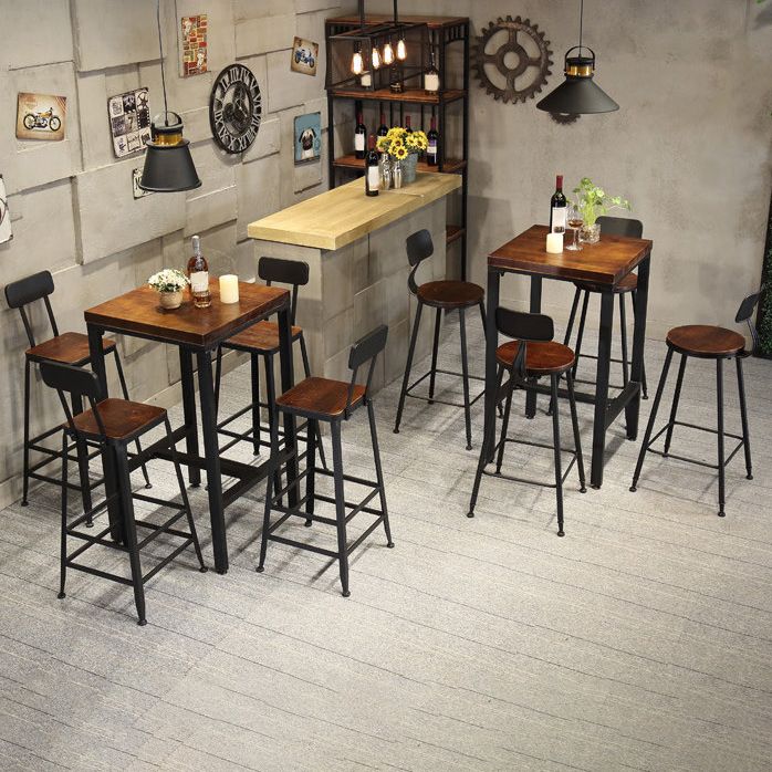 Contemporary Upholstered Dining Stool Armless Bar Stool with Black Base