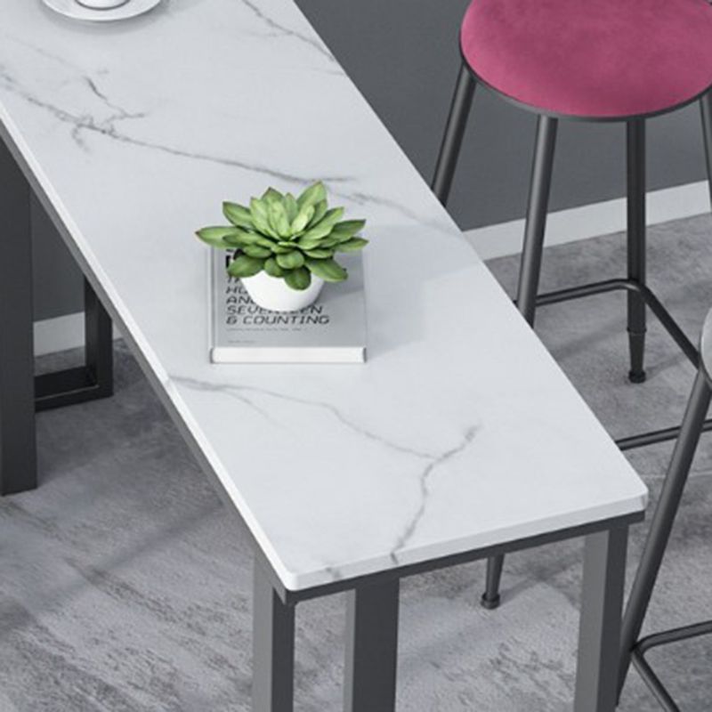 Rectangle Industrial Style Bar Table 42-inch Height Iron Pedestal Bistro Table Clearhalo 'Bar Furniture' 'Bar Tables' 'bar_tables' 'furn' 'furn_bar_tables' 'Furniture' 'furniture_bar_tables' 'Kitchen & Dining Furniture' 1200x1200_dfbc8c5a-c5ec-4d1f-9c38-607bb3bcdb54