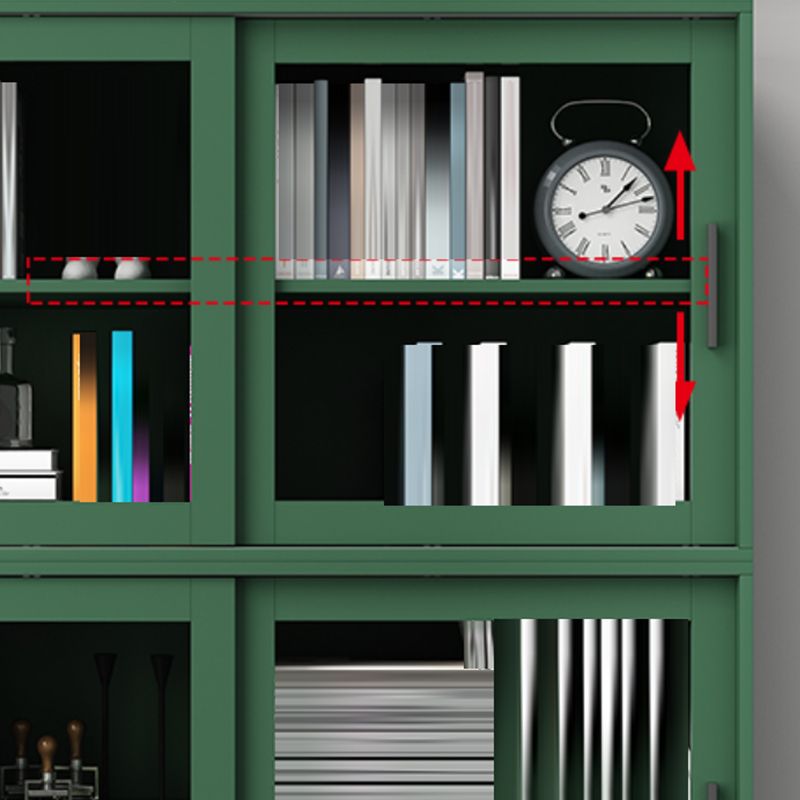 Scandinavian Standard Bookcase Engineered Wood Green Bookshelf with Cabinets Clearhalo 'Bookcases' 'furn' 'furn_bookcases' 'Furniture' 'Office Furniture' 1200x1200_dfbd9ba5-8b55-45ec-a729-80ceb806ca76