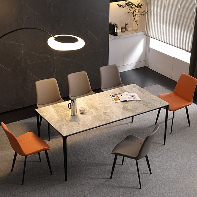 Metal Industrial Dining Chair with Black Legs Metallic Finish Solid Back Side Chair Clearhalo 'Dining Chairs' 'Dining Tables & Seating' 'dining_chair' 'furn' 'furn_dining_chair' 'Furniture' 'furniture_dining_chair' 'Kitchen & Dining Furniture' 1200x1200_dfbf3140-fe35-49fe-aacd-ef603555d742