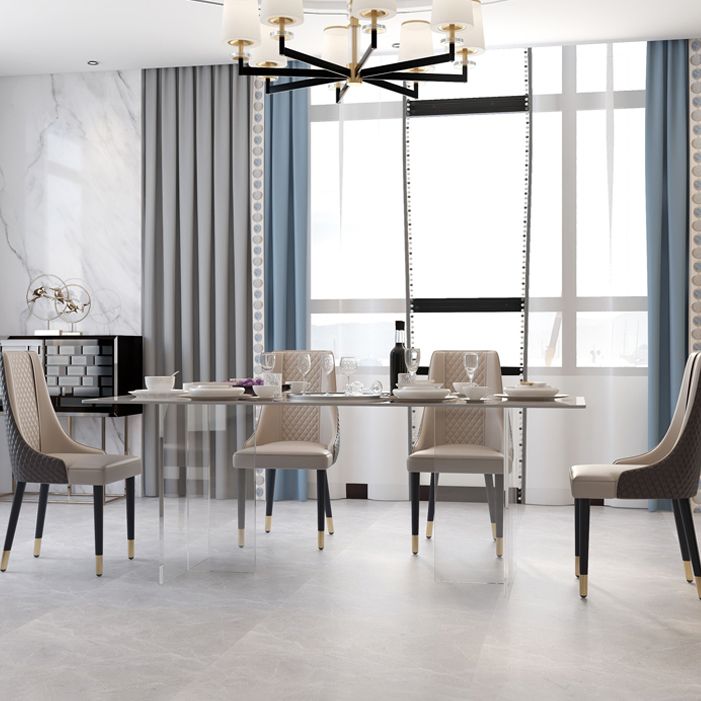 Acrylic Traditional Luxury Indoor Table Rectangle Sintered Stone Table Clearhalo ' dining_table' 'Dining Tables & Seating' 'Dining Tables' 'furn' 'furn_dining_table' 'Furniture' 'furniture_dining_table' 'Kitchen & Dining Furniture' 'kitchen&dining_furn' 'kitchen' 'kitchen_dining_table' 1200x1200_dfbf3405-be74-4672-8f7d-2a051f98d460