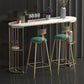 Glam Sintered Stone Bistro Bar Table Oval Metal Base Bar Table with Storage Clearhalo 'Bar Furniture' 'Bar Tables' 'bar_tables' 'furn' 'furn_bar_tables' 'Furniture' 'Kitchen & Dining Furniture' 1200x1200_dfc204e7-92d5-4855-8dc1-b54593179109